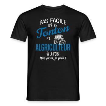 Tonton agriculteur - T-shirt homme - noir - Devant - AI Model Male 178 light (178cm)