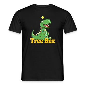 Netter Weihnachtsdinosaurierpyjama Mit Wenig Süßem - Männer T-Shirt - Schwarz - Vorne - AI Model Male 178 light (178cm)