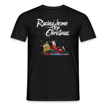 Racing home for Christmas Kart Rennfahrer - Männer T-Shirt - Schwarz - Vorne - AI Model Male 178 light (178cm)