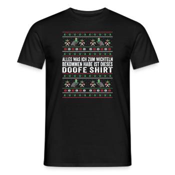 Weihnachts Wichtel Shirt zum Schrottwichteln - Männer T-Shirt - Schwarz - Vorne - AI Model Male 178 light (178cm)