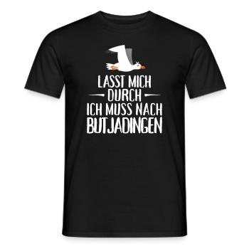 Lasst mich durch ich muss nach Butjadingen Möwe - Männer T-Shirt - Schwarz - Vorne - AI Model Male 178 light (178cm)