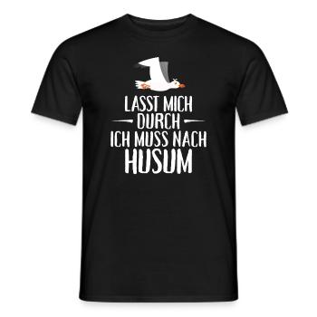 Lasst mich durch ich muss nach Husum Möwe - Männer T-Shirt - Schwarz - Vorne - AI Model Male 178 light (178cm)