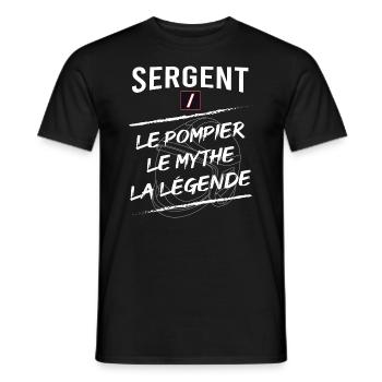 Pompier Sergent Sapeur Pompier - T-shirt homme - noir - Devant - AI Model Male 178 light (178cm)