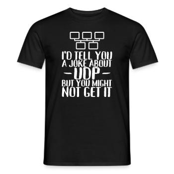 A joke about UDP but you might not get it - T-shirt homme - noir - Devant - AI Model Male 178 light (178cm)
