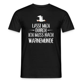 Lasst mich durch ich muss nach Warnemünde Möwe - Männer T-Shirt - Schwarz - Vorne - AI Model Male 178 light (178cm)