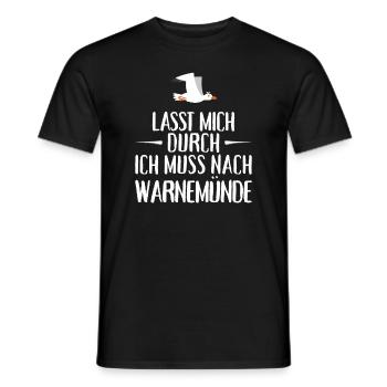 Lasst mich durch ich muss nach Warnemünde Möwe - Männer T-Shirt - Schwarz - Vorne - AI Model Male 178 light (178cm)