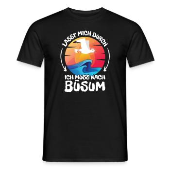 Lasst mich durch nach Büsum Möwe Sonne Strand - Männer T-Shirt - Schwarz - Vorne - AI Model Male 178 light (178cm)
