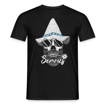 Servus Bayern Bayrisch Totenkopf - Männer T-Shirt - Schwarz - Vorne - AI Model Male 178 light (178cm)