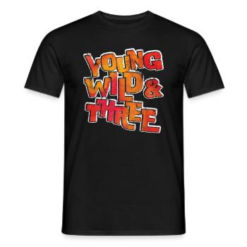 Young Wild Three 3 Geburtstag 4 - Männer T-Shirt - Schwarz - Vorne - AI Model Male 178 light (178cm)