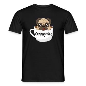 cappugccino cappuccino lustiger Mops Hund Möpse - Männer T-Shirt - Schwarz - Vorne - AI Model Male 178 light (178cm)