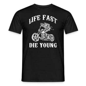 Life Fast Die Young Graphique - T-shirt homme - noir - Devant - AI Model Male 178 light (178cm)