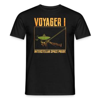 Voyager 1 Space Probe - Men's T-Shirt - black - Front - AI Model Male 178 light (178cm)