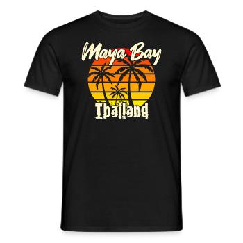 Vintage Maya Bay Thailand - Männer T-Shirt - Schwarz - Vorne - AI Model Male 178 light (178cm)
