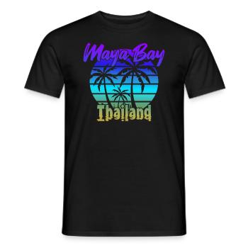 Vintage Maya Bay Thaïlande - T-shirt homme - noir - Devant - AI Model Male 178 light (178cm)