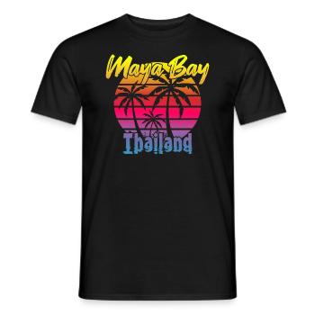 Vintage Maya Bay Thaïlande - T-shirt homme - noir - Devant - AI Model Male 178 light (178cm)