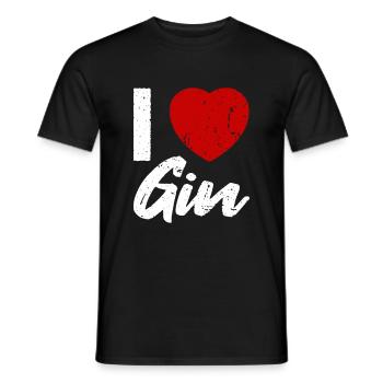 I love Gin - Men's T-Shirt - black - Front - AI Model Male 178 light (178cm)