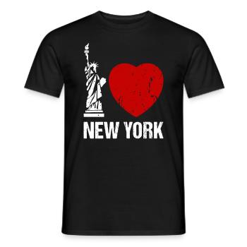 I love New York Heart NYC - Men's T-Shirt - black - Front - AI Model Male 178 light (178cm)