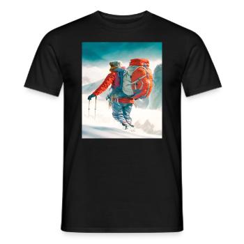 Schneewanderer Wanderer Ski Wandern Berge natürlic - Männer T-Shirt - Schwarz - Vorne - AI Model Male 178 light (178cm)