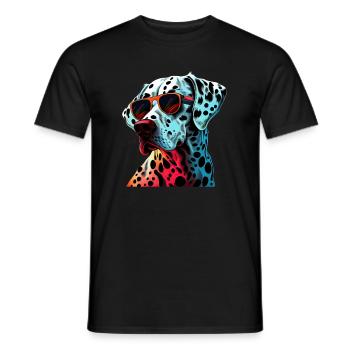 Dalmatien cool portant des lunettes de soleil - T-shirt homme - noir - Devant - AI Model Male 178 light (178cm)