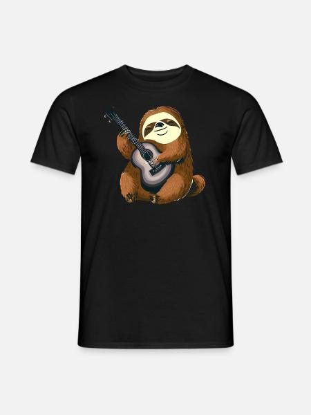Musikalisches Faultier - Männer T-Shirt - Schwarz