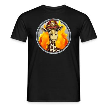 Fire Brigade Giraffe - Men's T-Shirt - black - Front - AI Model Male 178 light (178cm)