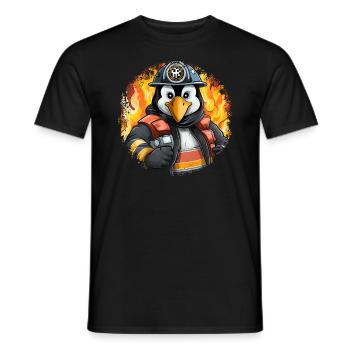 Brigade de pompiers Penguin - T-shirt homme - noir - Devant - AI Model Male 178 light (178cm)