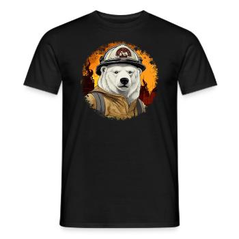 Polar Bear Fire Brigade - Men's T-Shirt - black - Front - AI Model Male 178 light (178cm)