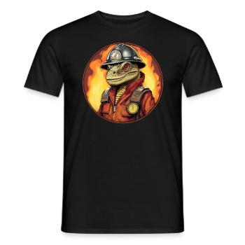Feuerwehr Eidechsen - Männer T-Shirt - Schwarz - Vorne - AI Model Male 178 light (178cm)