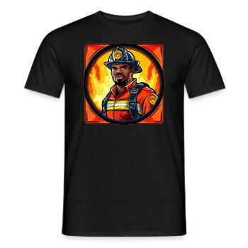Pompier Pompier - T-shirt homme - noir - Devant - AI Model Male 178 light (178cm)
