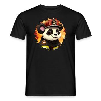 Fire Brigade Panda - Men's T-Shirt - black - Front - AI Model Male 178 light (178cm)