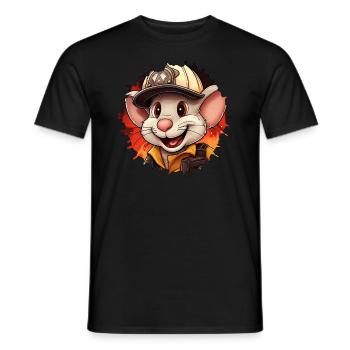 Feuerwehrmann Ratte - Männer T-Shirt - Schwarz - Vorne - AI Model Male 178 light (178cm)