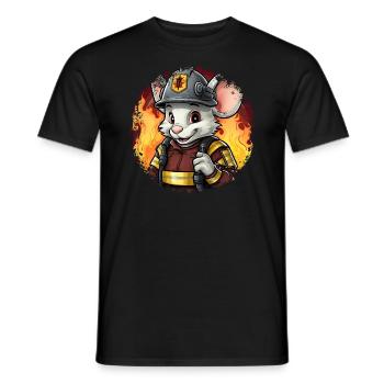 Fire Brigade Mouse - Men's T-Shirt - black - Front - AI Model Male 178 light (178cm)