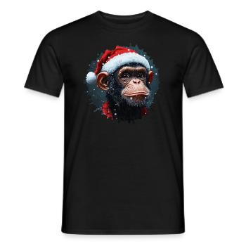 Singe Noël - T-shirt homme - noir - Devant - AI Model Male 178 light (178cm)