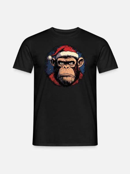Chimpanzees Christmas - Men's T-Shirt - black