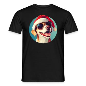 Hunde Weihnachten - Männer T-Shirt - Schwarz - Vorne - AI Model Male 178 light (178cm)