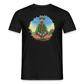 Camel Yoga - Men's T-Shirt - black - Front - AI Model Male 178 light (178cm)