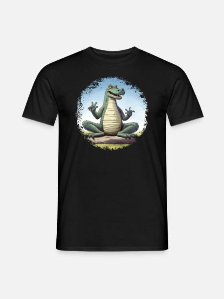 Yoga Crocodile - Men's T-Shirt - black