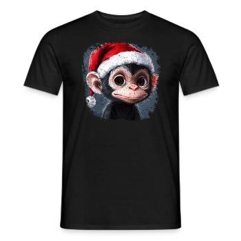 Weihnachten Affen - Männer T-Shirt - Schwarz - Vorne - AI Model Male 178 light (178cm)