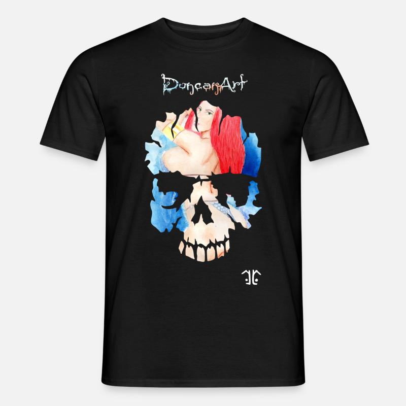 Skull-Logo reds - Männer T-Shirt - Schwarz