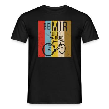 BEI MIR LÄUFTS RUND - FAHRRAD MOTIV HOBBY RADLER - Männer T-Shirt - Schwarz - Vorne - AI Model Male 178 light (178cm)