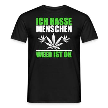 KIFFEN WEED DROGEN CANNABIS AMSTERDAM JOINT BONG - Männer T-Shirt - Schwarz - Vorne - AI Model Male 178 light (178cm)