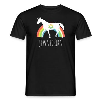 Funny Rainbow Jewnicorn - Jewish Unicorn - Men's T-Shirt - black - Front - AI Model Male 178 light (178cm)