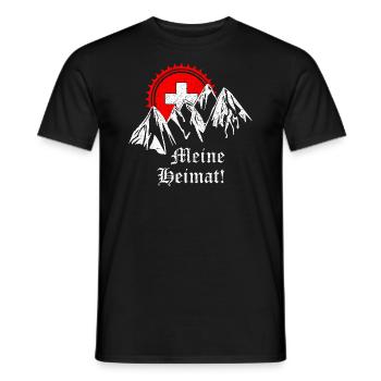 Ma patrie - Vintage Switzerland - T-shirt homme - noir - Devant - AI Model Male 178 light (178cm)
