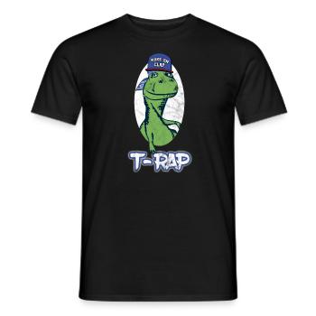 Hip Hop Dino Rap Rappeur drôle t rex - T-shirt homme - noir - Devant - AI Model Male 178 light (178cm)