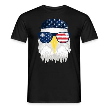 USA eagle with headscarf - Men's T-Shirt - black - Front - AI Model Male 178 light (178cm)