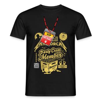 Mallorca Party Crew Pass - T-shirt homme - noir - Devant - AI Model Male 178 light (178cm)