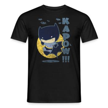 Little Hero Chibi Batman - Men's T-Shirt - black - Front - AI Model Male 178 light (178cm)