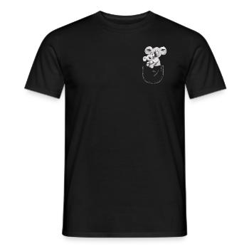 Koala dans la poche thoracique - T-shirt homme - noir - Devant - AI Model Male 178 light (178cm)