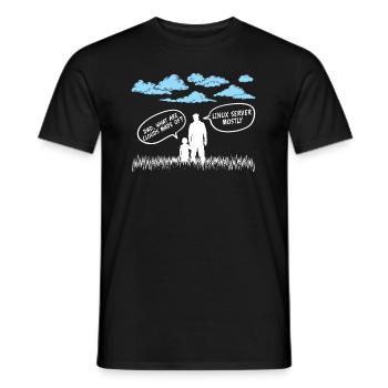 Cloud aus Linux Server meist Geschenkidee - Männer T-Shirt - Schwarz - Vorne - AI Model Male 178 light (178cm)