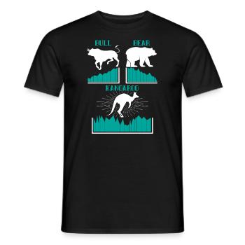 Bull Bear und Kangaroo Market Volatility Trader - Männer T-Shirt - Schwarz - Vorne - AI Model Male 178 light (178cm)